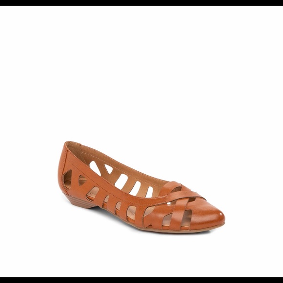 Cognac Perforated Flats - Picture 1 of 5